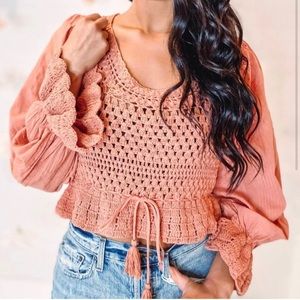Free‎ people NWT crochet top